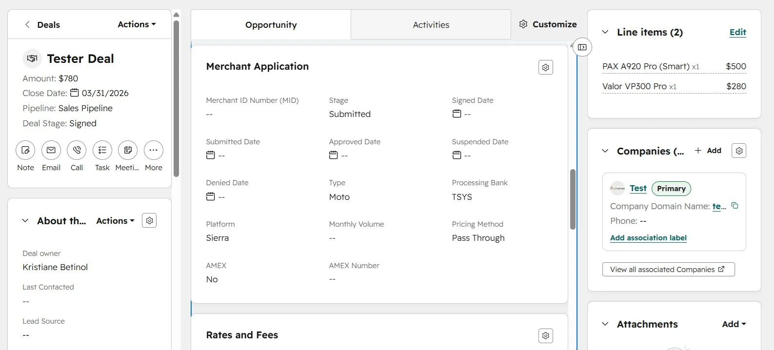CRM dashboard view 3